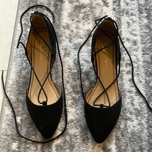 Chinese laundry a black suede wedges, size 10, worn once